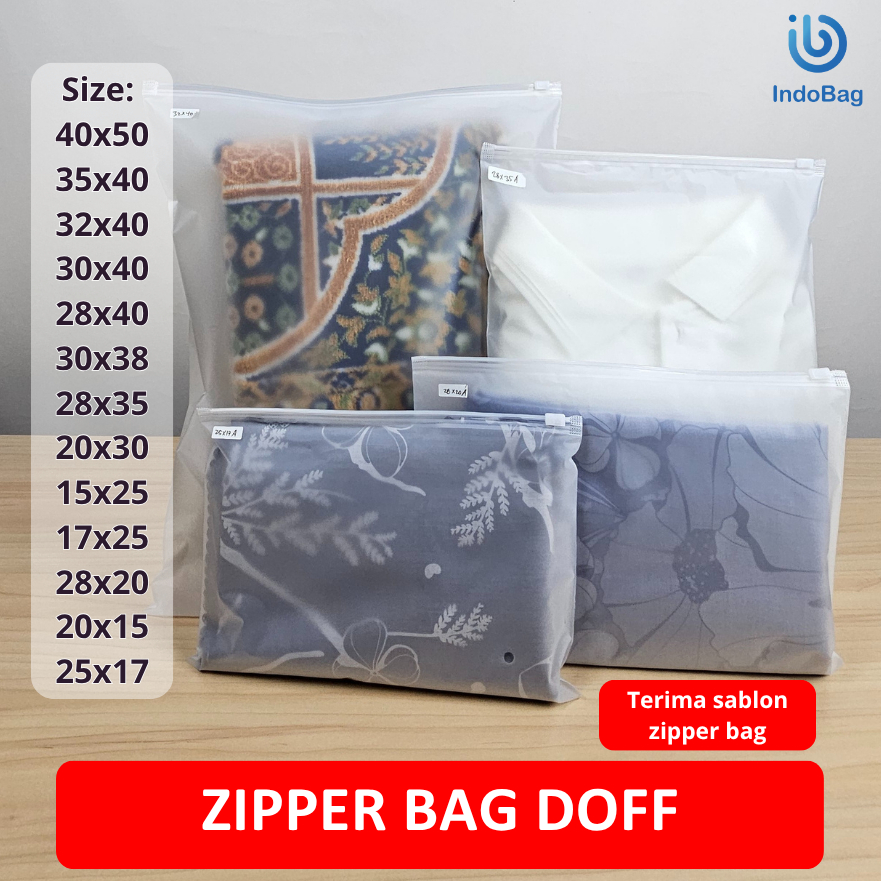 IndoBag - Ziplock Bag Doff Bisa Custom Sablon Plastik Zipper Organizer Packaging