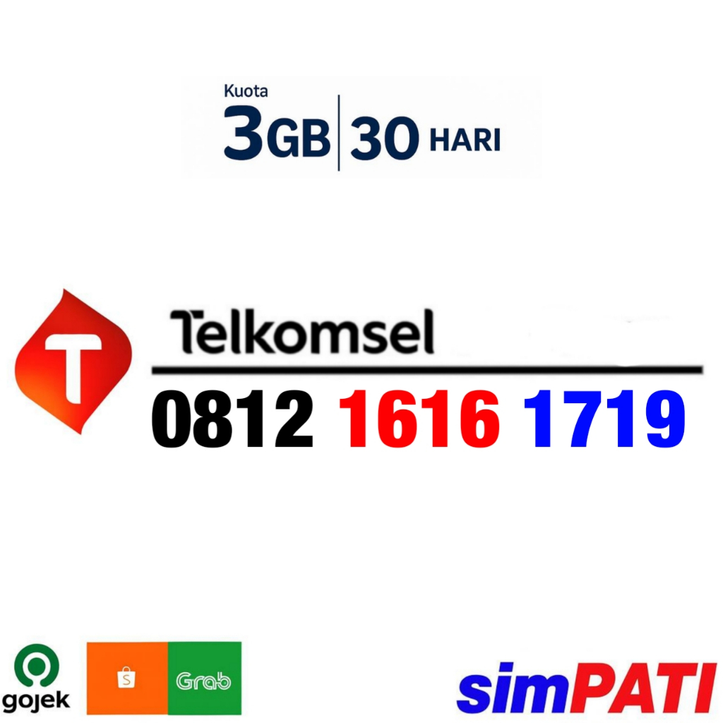 INCLUDE KOUTA 3GB -  Kartu Perdana Nomor Cantik Telkomsel Simpati - O812 16-16-17-19