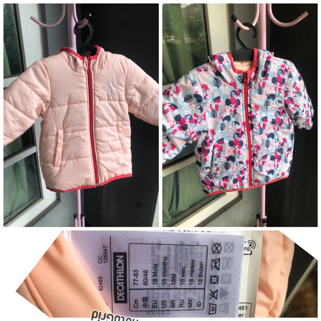 jaket winter decathlon sz 18m girl