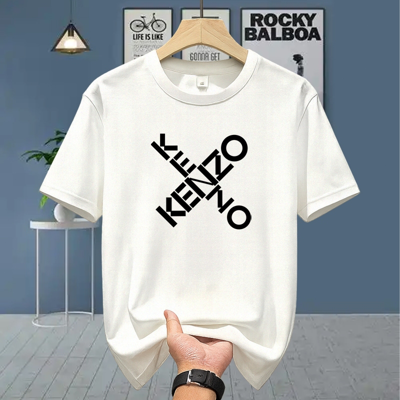 Kaos Kenzo Premium Logo Silang Pria Katun Lembut Street Style Original T-shirt