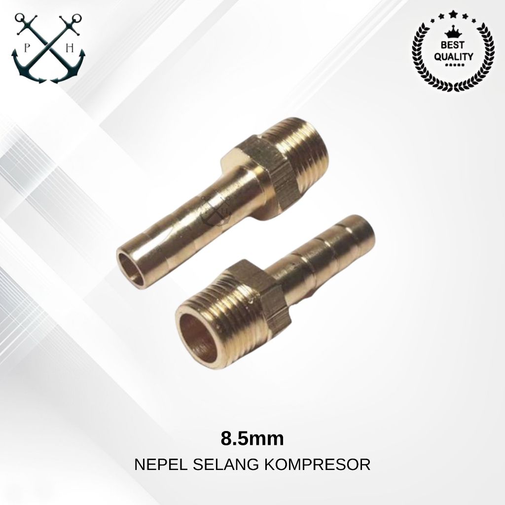 nepel selang kompresor drat 1/4 ke ulir selang 5/16 (8,5mm)