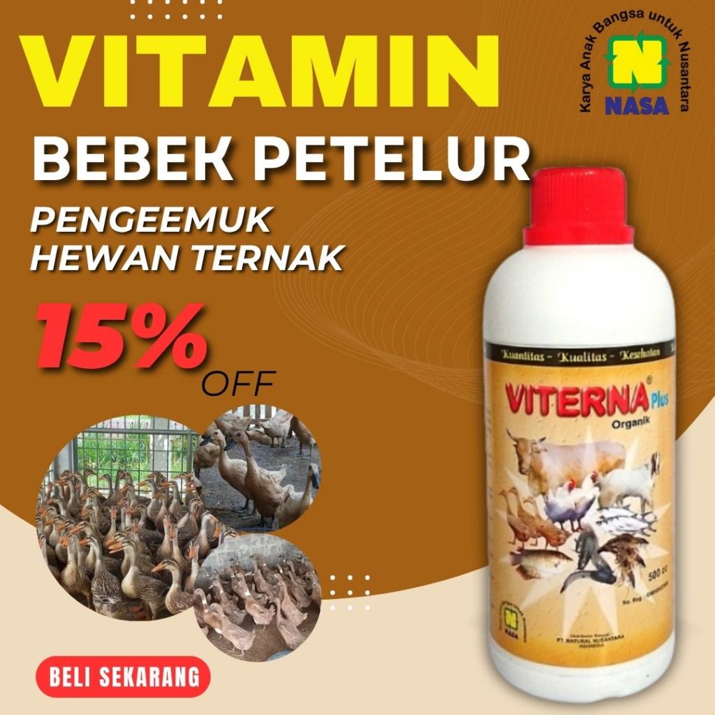 Vitamin Bebek Petelur Penambah Produksi Telur, Penguat Cangkang & Peningkat Stamina Harian
