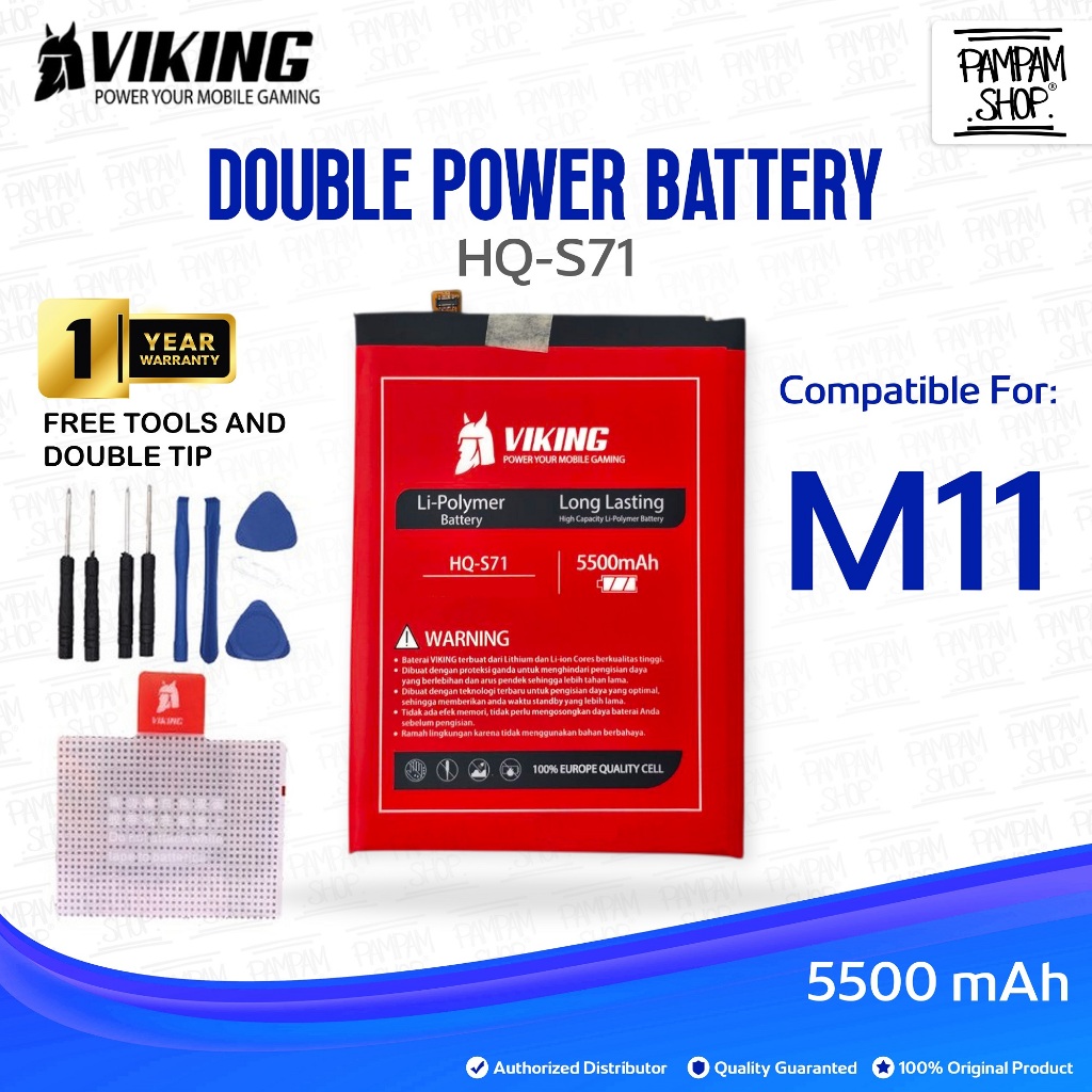 Baterai VIKING Double Power Samsung Galaxy M11 HQ-S71 SM-M115F M115 Batre Batrai Battery Original Or