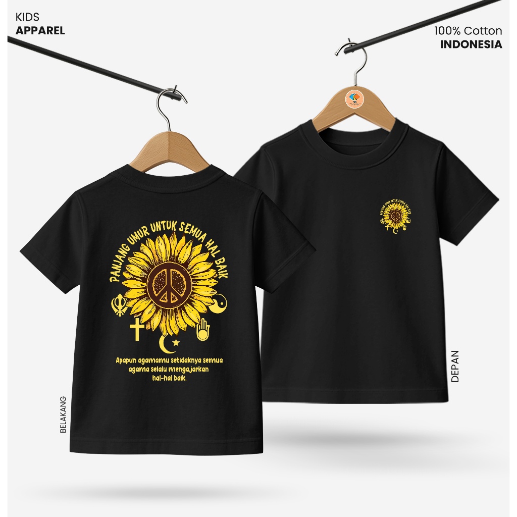 Baju Kaos Distro Anak Laki Laki Depan Belakang Keren Usia 3 - 10 Tahun - Kidswear Motif Pluralisme V