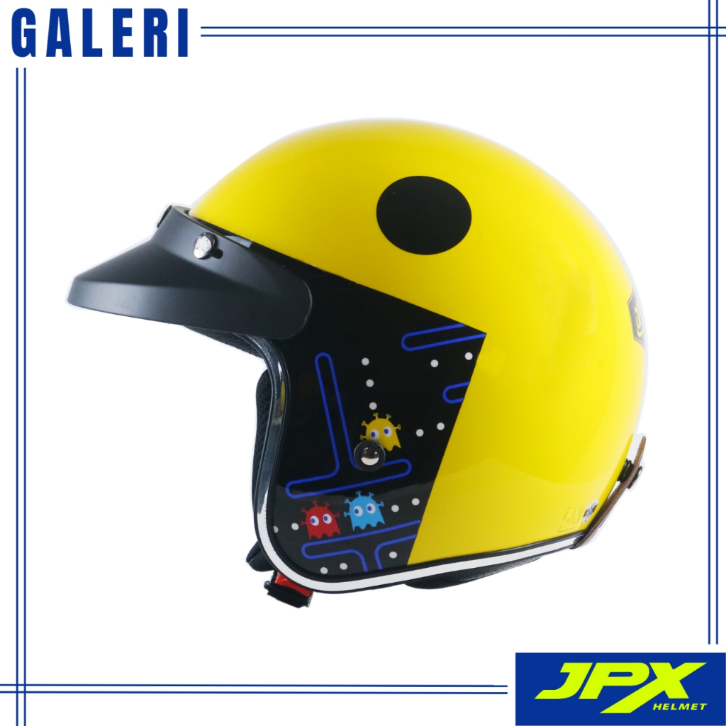(Gratis Visor) - Helm Bogo - Helm JPX Retro New Bigie - PAC Invaders - Galeri JPX Bandung