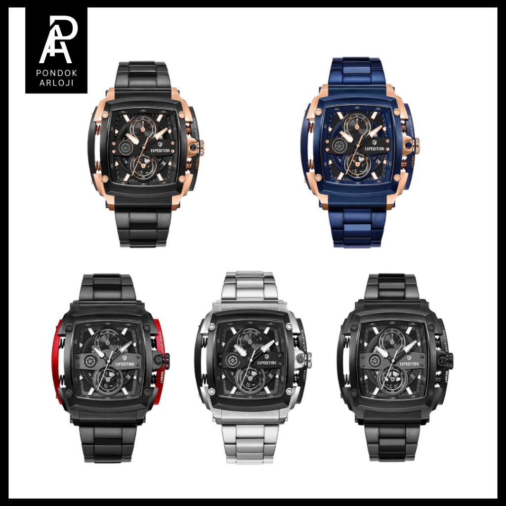 ORIGINAL Jam Tangan Pria  Expedition 3008 EXP 3008 / E3008 / E 3008 Rantai Garansi Resmi 1 Tahun