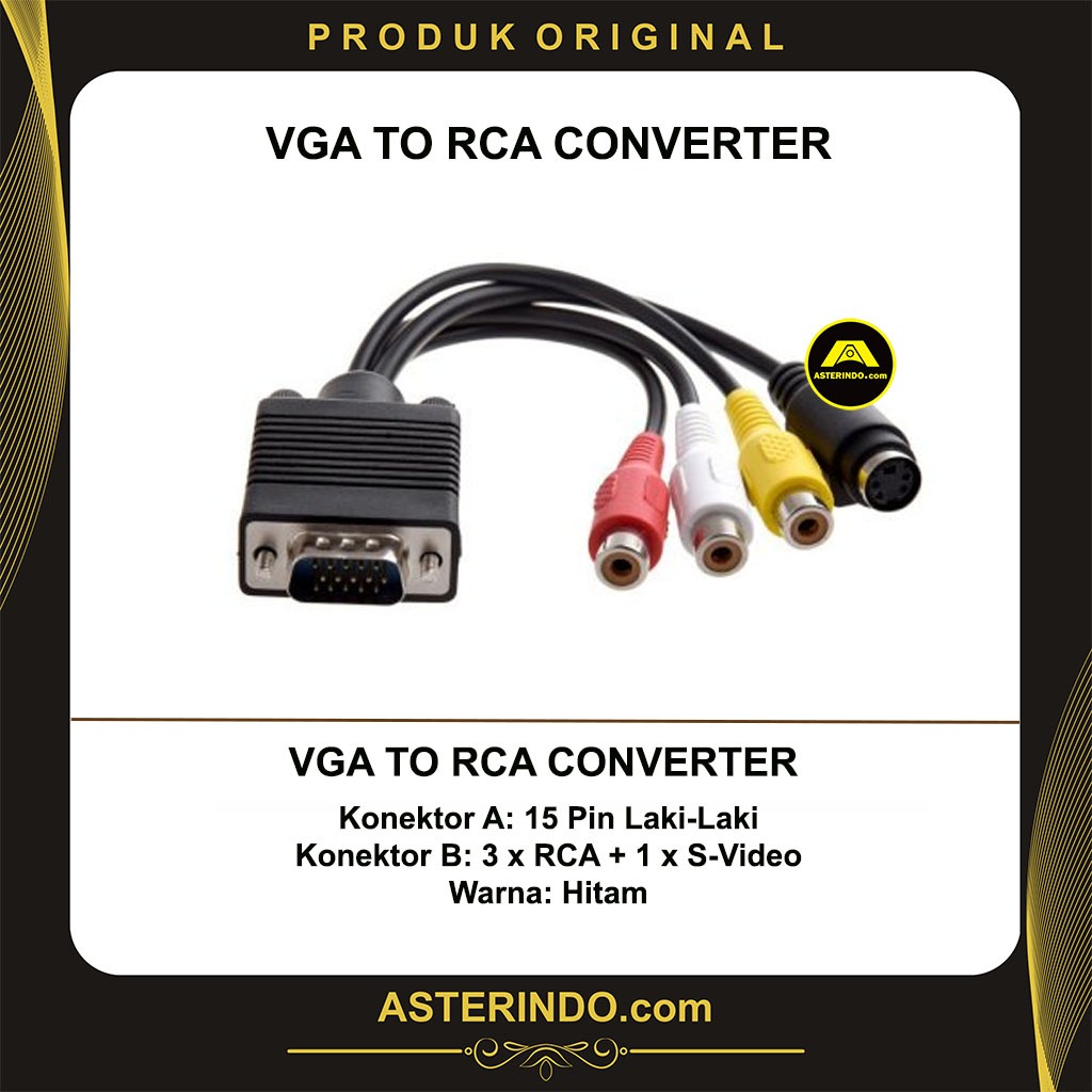 Kabel VGA To Kabel RCA Converter