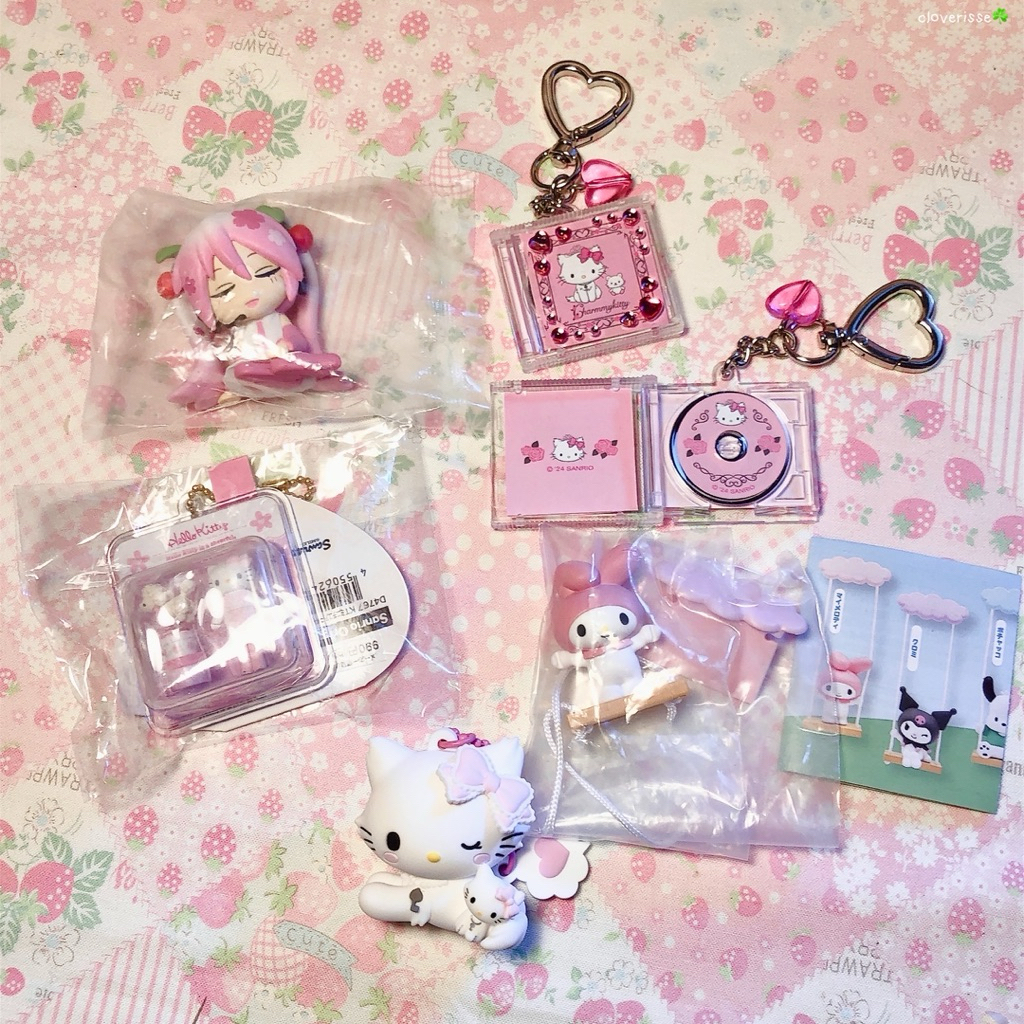 [read deskripsi] sanrio original charmmy kitty hello kitty hatsune miku long legs miniature figure k