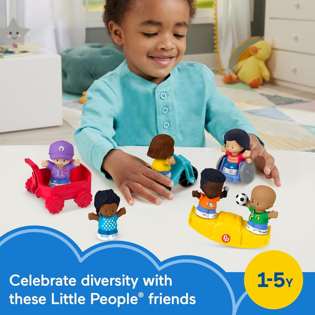 Fisher-Price Little People Toddler Toys Play for All Figure and Accessory Pack 9-Piece Set for Prete