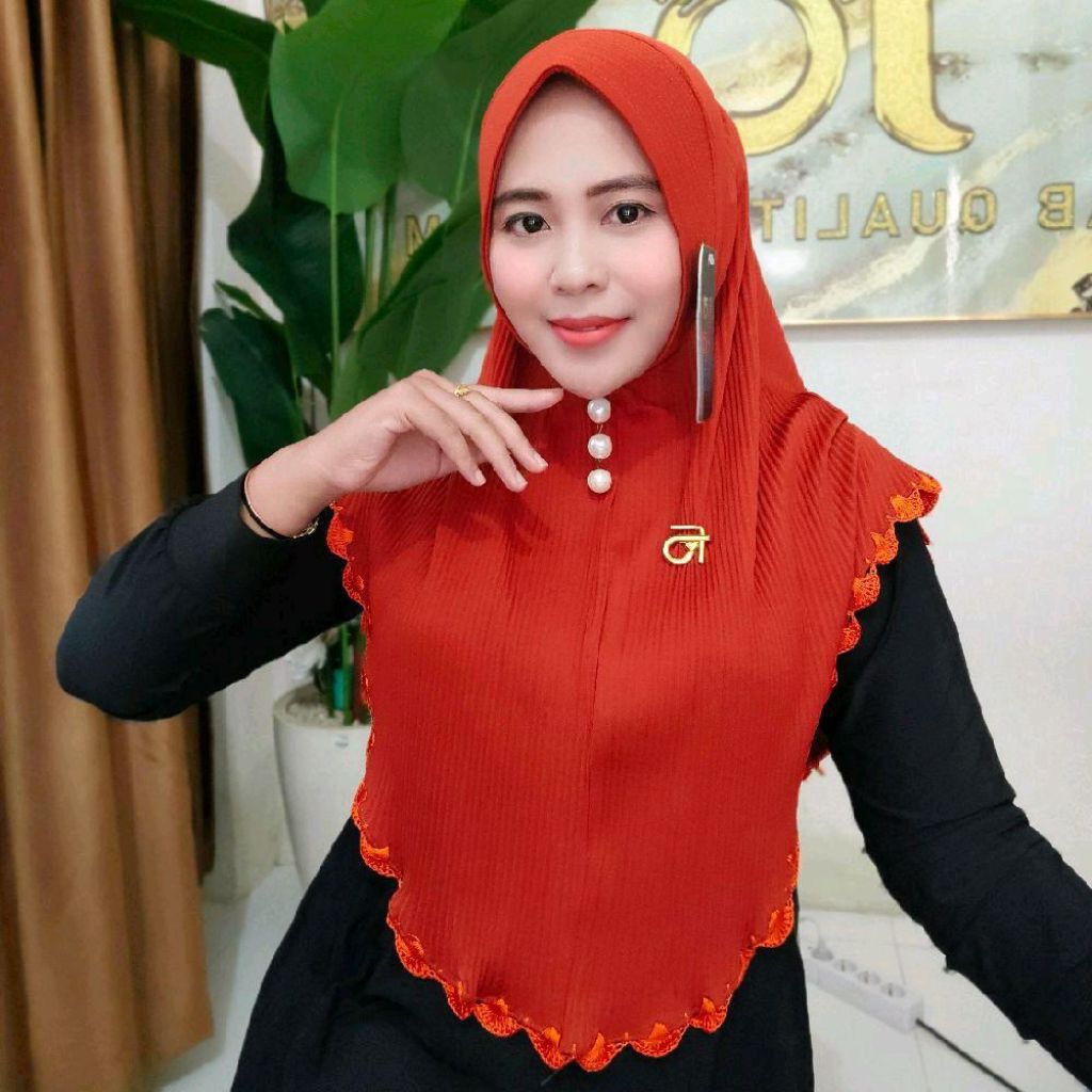 hijab instan Della pet plisket