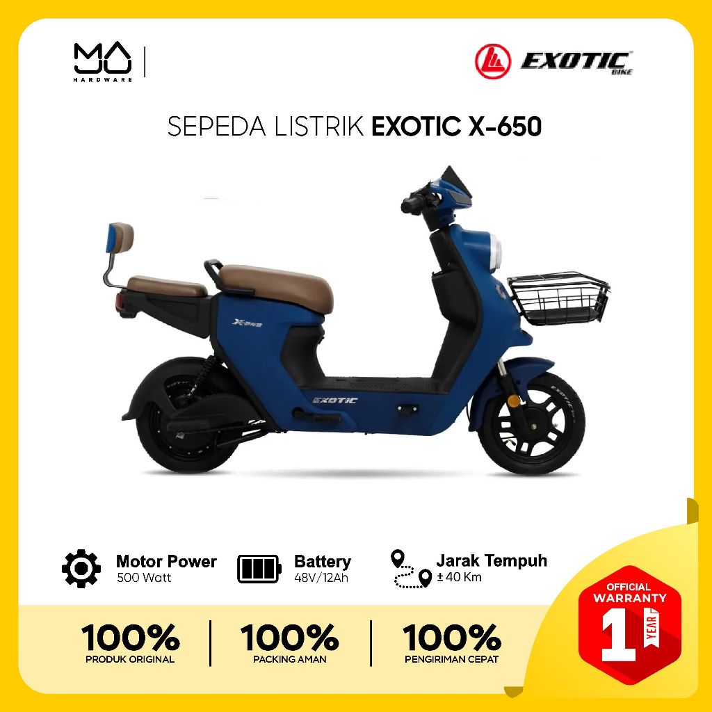 Sepeda Listrik EXOTIC X650 By Pacific 500 Watt Electric E Bike - Garansi Resmi