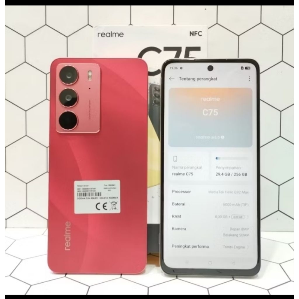 REALME C75 NFC 8/256GB 8/128GB HP SECOND BEKAS FULLSET