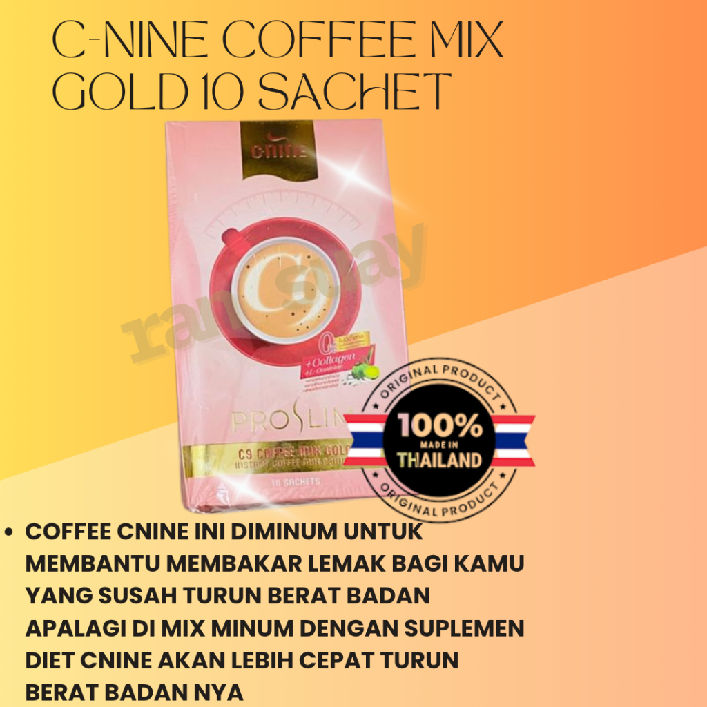 C-NINE COFFEE MIX GOLD 10 SACHET ORIGINAL THAILAND/KOPI C NiNE/C9 KOPI COFFEE