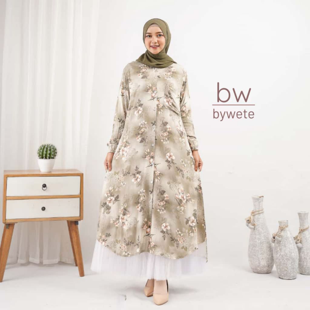 Long Tunik Kamila Rayon Adem / Tunik Simpel Kekinian / OOTD Hijab