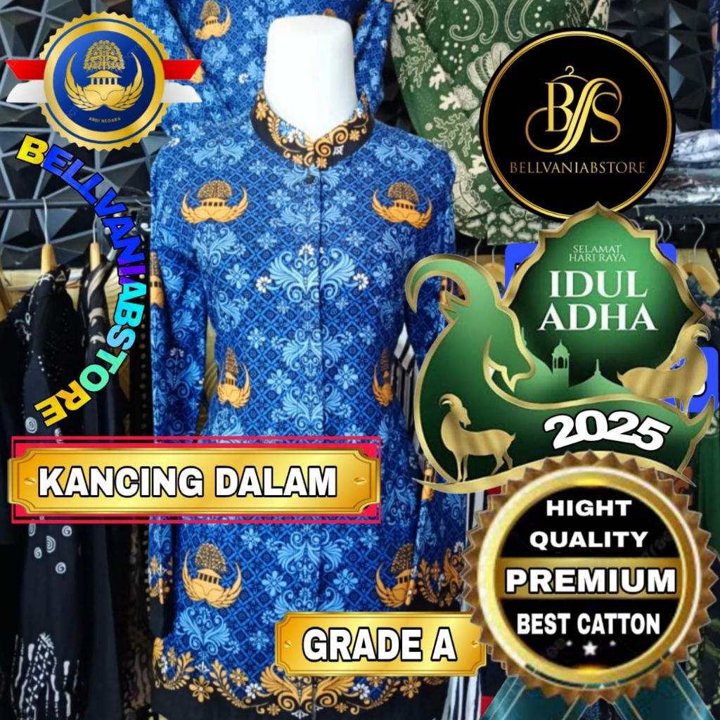 Baju Seragam Korpri Wanita Shanghai Lapis furing kain