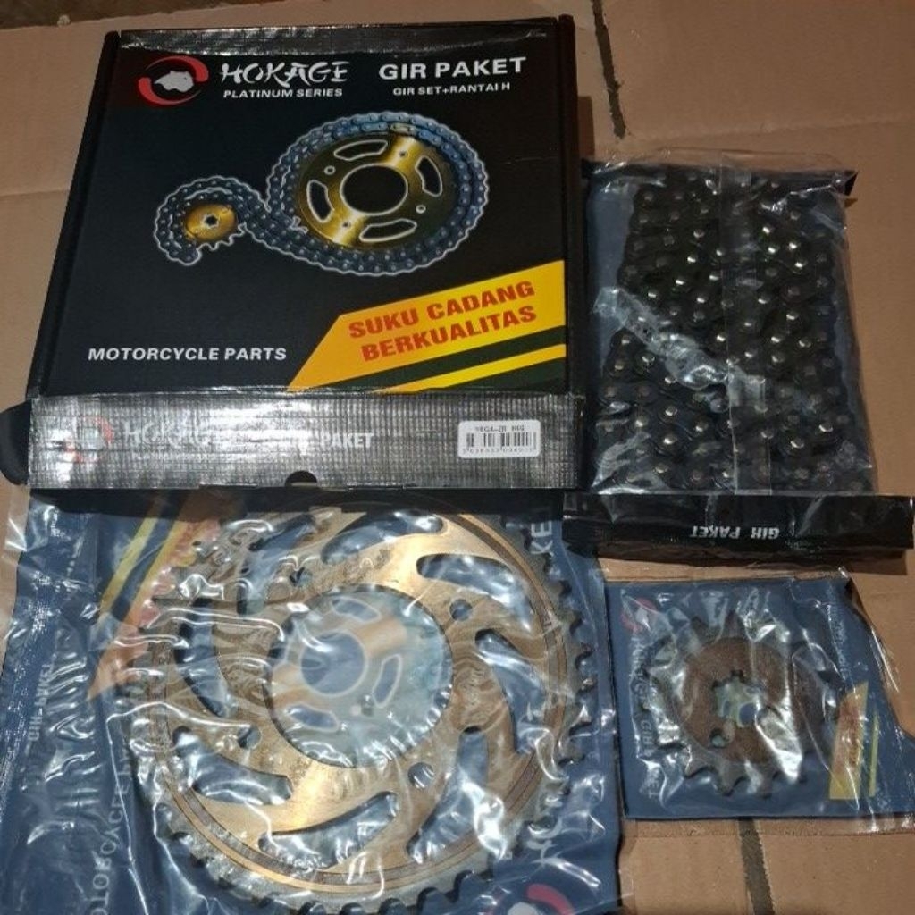 Gear Paket HOKAGE VEGA ZR - 40T-15T - 110L-428H Gir Set Rantai Jupiter New/Jupiter Z1/Vega RR dll