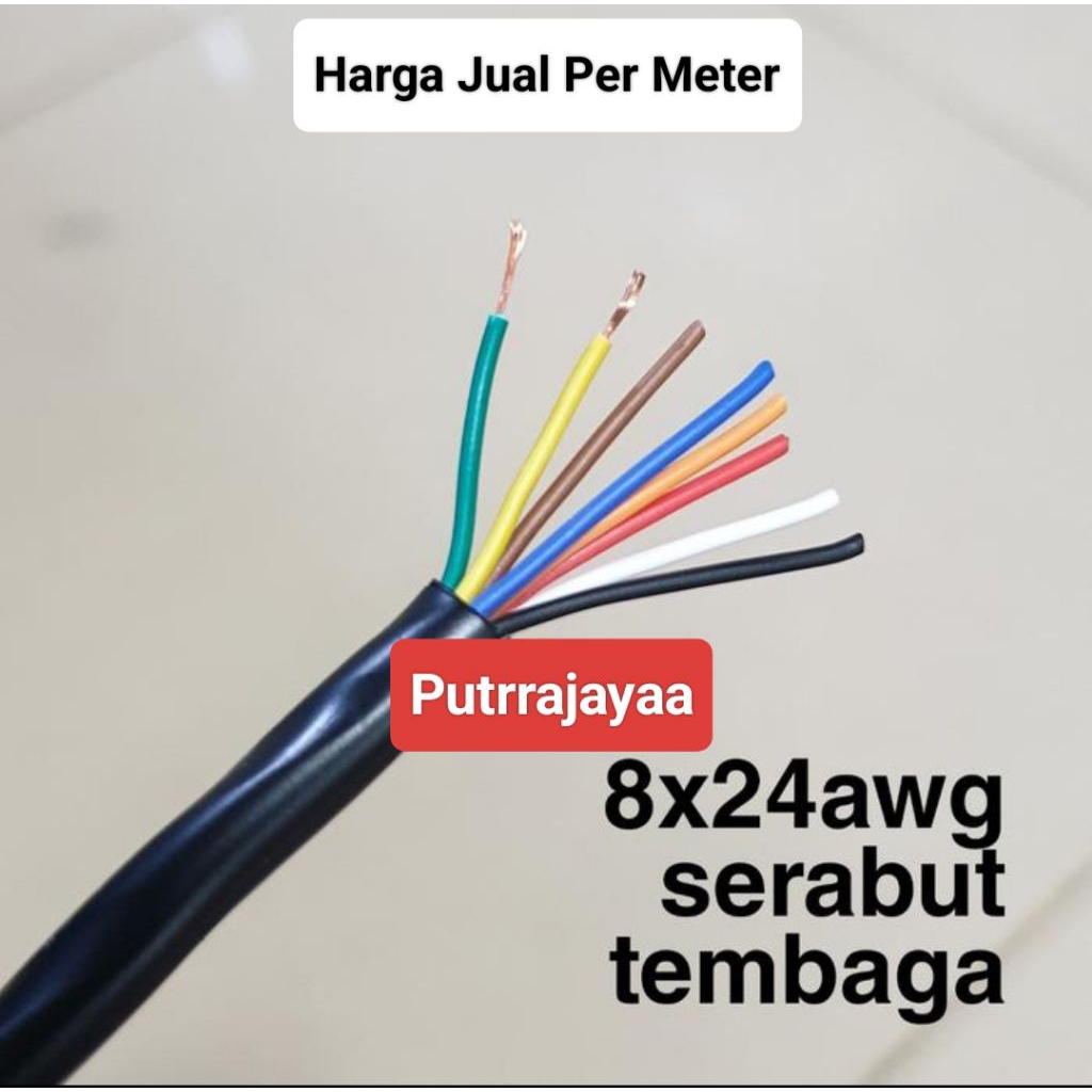 Kabel Awg24 8 jalur Jual Per Meter Kabel Serabut / Kabel Awg 24 isi 8 Jalur Jual Per Meter