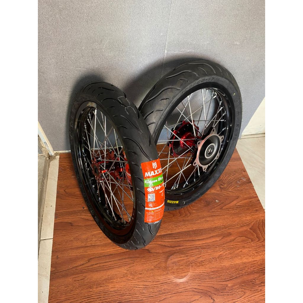 Velg Semi Cacing CRF ukur 185/215 Ban Maxxis Baru Ring 17