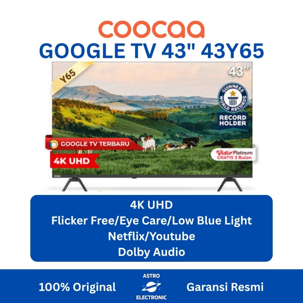 COOCAA 43Y65 4K UHD GOOGLE TV 43 Inch