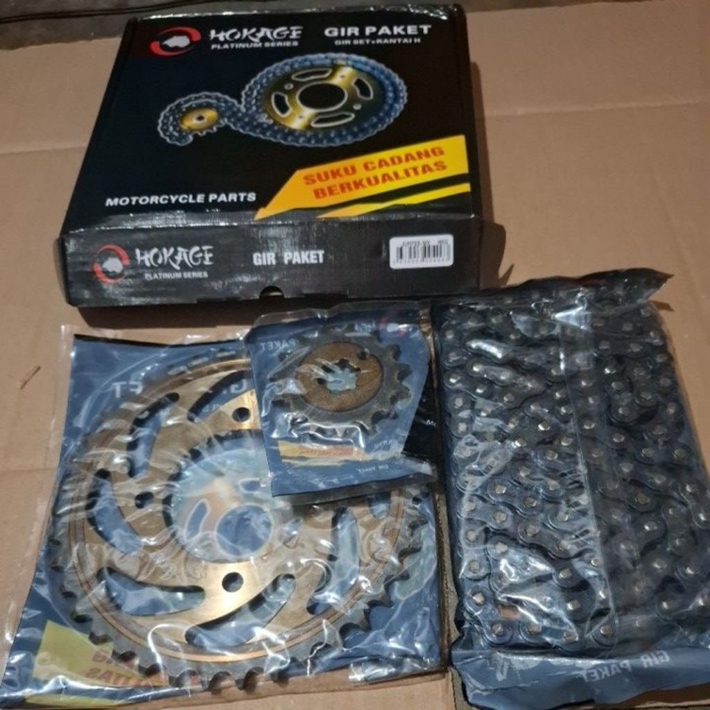 Gear Paket HOKAGE JUPITER MX 39T-15T / 110L-428H Gir Set Rantai Jupiter Mx old/Mx New 135
