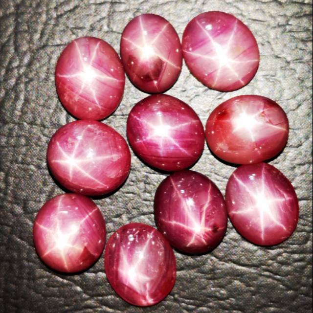 Natural rubi star [[Star tajam]] Real batu mulia asli batu