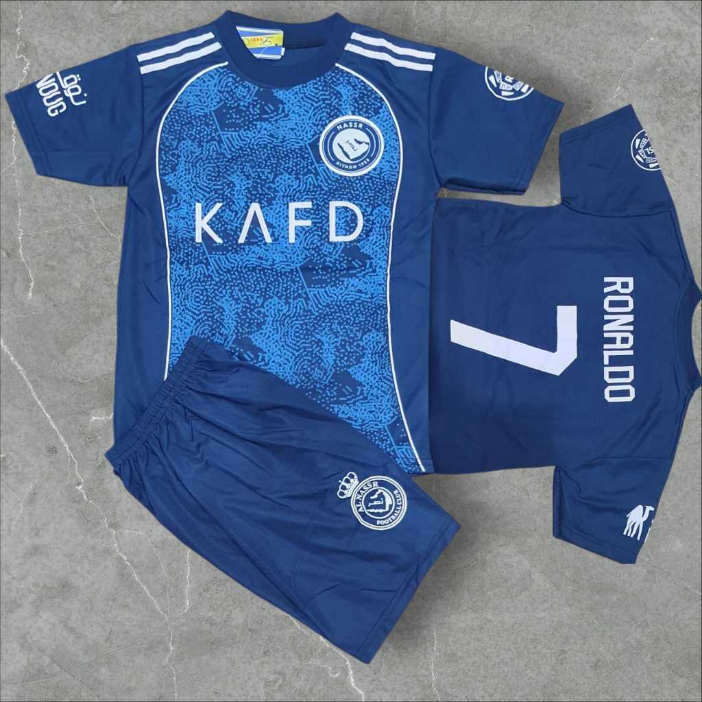 Best jersey sepak bola Anak -anak set bola Al nassr baju bola ronaldo desain terbaru