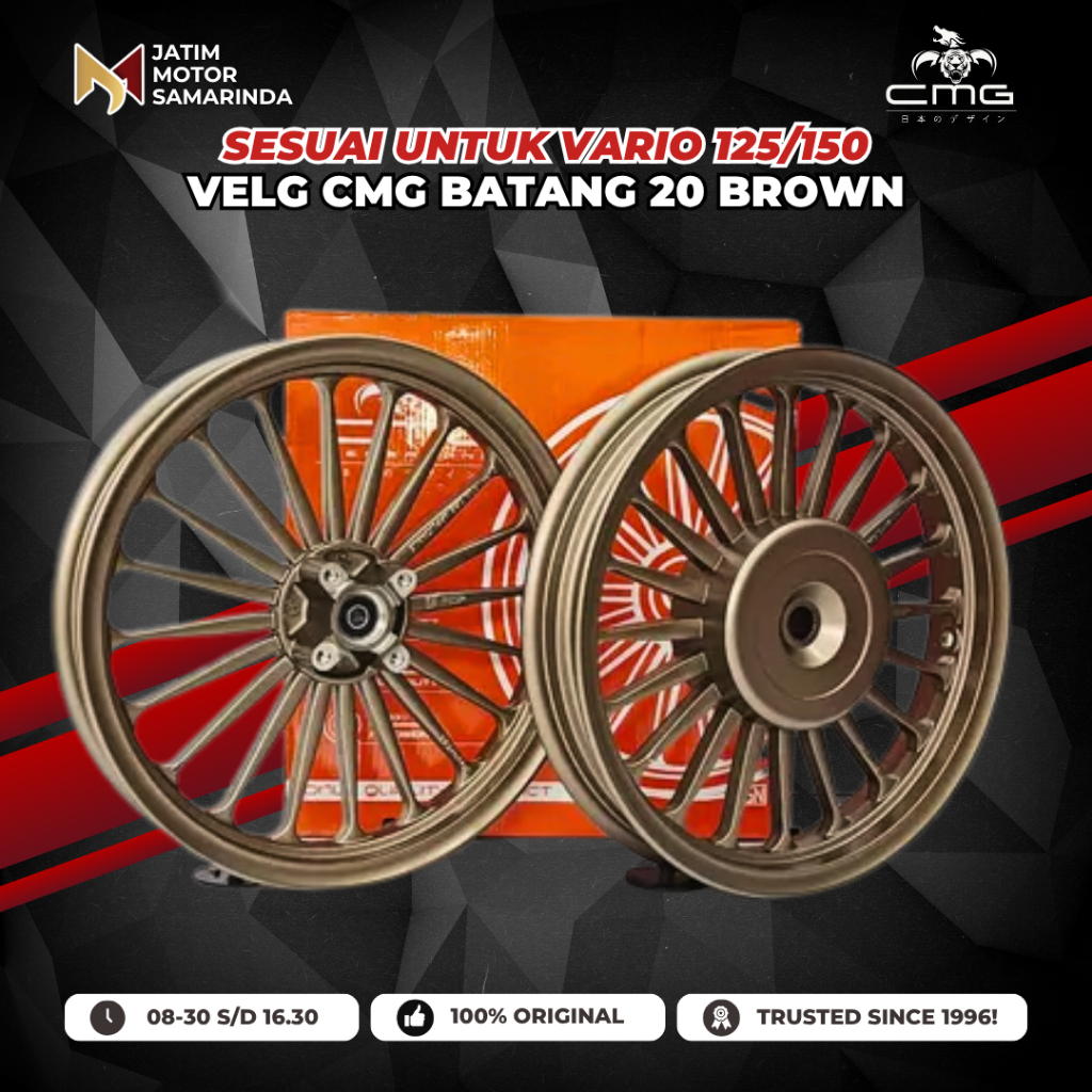 CMG Velg Batang 20 Palang Model Daytona Untuk Vario 125 150 Brown Cokelat Original