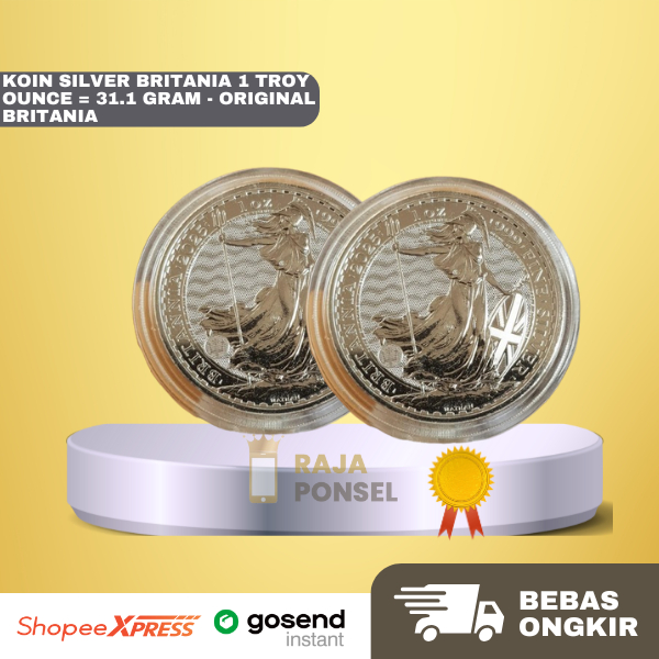Koin perak Silver Britania 1 Troy Ounce = 31.1 Gram - ORIGINAL BRITANIA