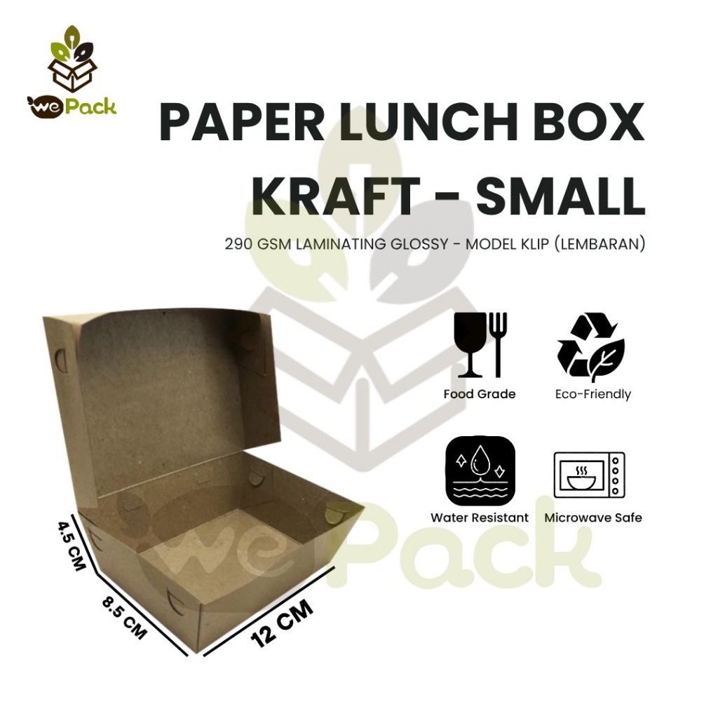 PAPER LUNCH BOX SIZE S 290 GSM TAKE AWAY BOX COKLAT KRAFT 325 GSM Anti Rembes