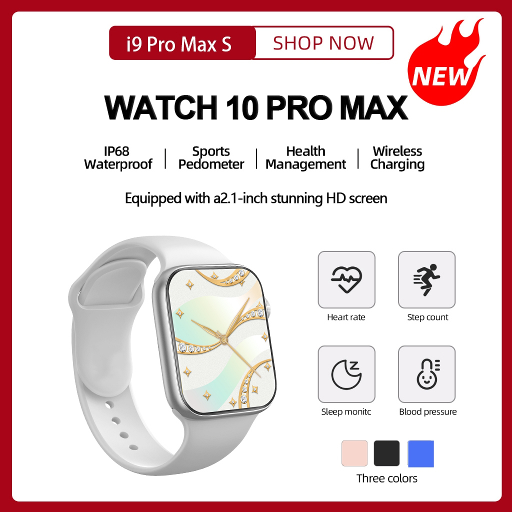 SmartWatch i9 PRO MAX S Original Smartwatch 2.3 "HD Full Touch Screen Wireless Charge Bluetooth Call