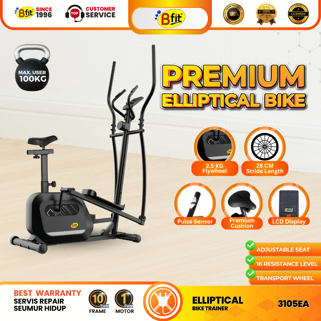 (YOGYAKARTA) Sepeda Statis BFIT 3105EA Elliptical Bike Sepeda Olahraga Cardio Murah Portable