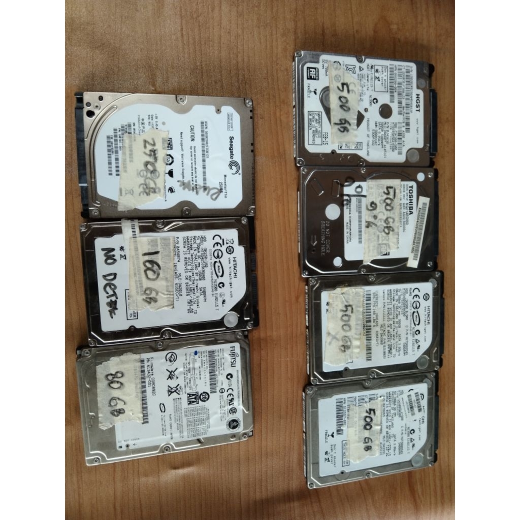 HDD laptop 2.5 kondisi rusak kapasitas 80gb 120gb 160gb 250gb 500gb 640gb
