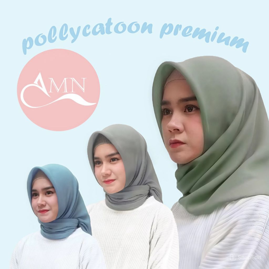 Plain Square Polycotton Original 1,15 x 1,15  Hijab Segi EmpatHijab Pollycoton Hijab Square ( Pine, 