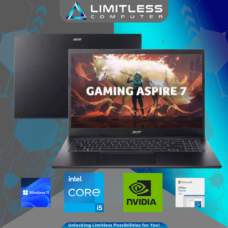 Acer ASPIRE 7 PRO RTX 3050 Core i5 12450H 8GB 512GB 15.6" FHD IPS Win 11 OHS 2021 Laptop Ultrabook