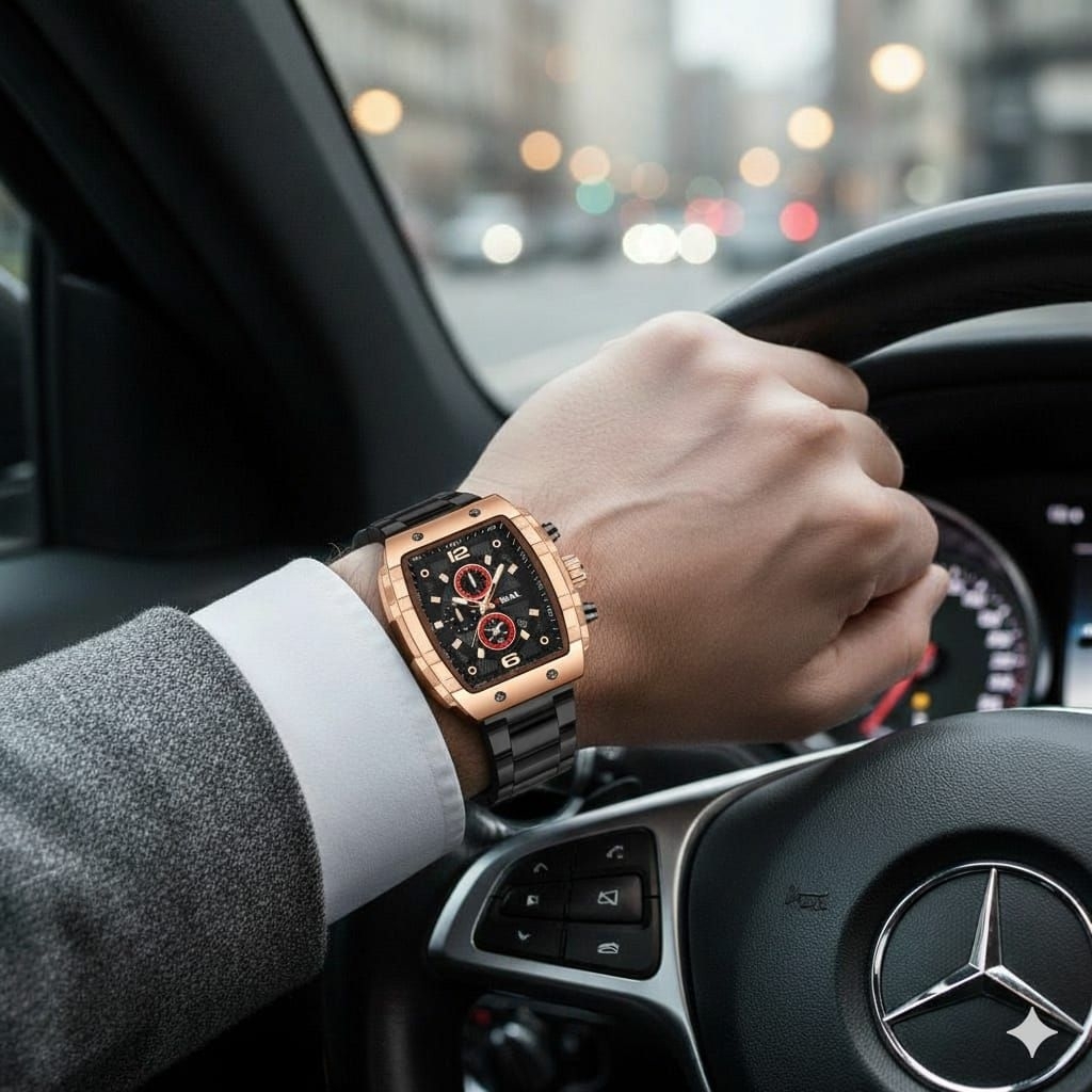 Jam Tangan Original Pria Rantai Mewah Model Kotak Vrl Mewah 001