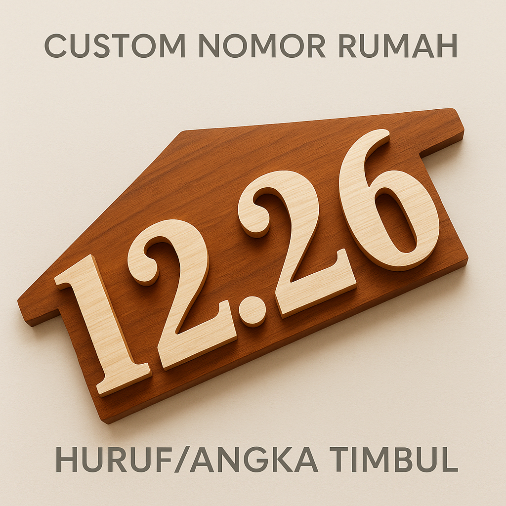 Nomor Rumah kayu Custom