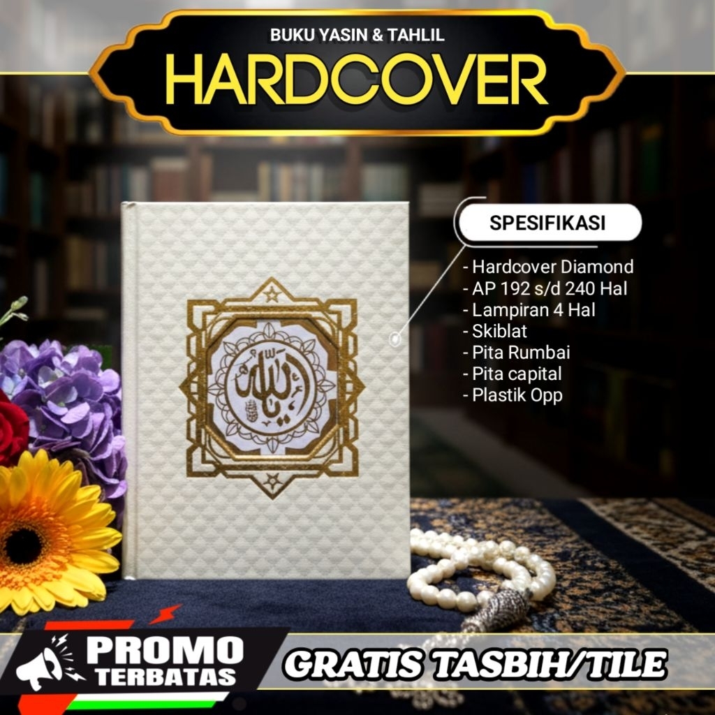 Buku Yasin dan Tahlil Hardcover RCP Diamond 192 Halaman Artpaper Free Tasbih