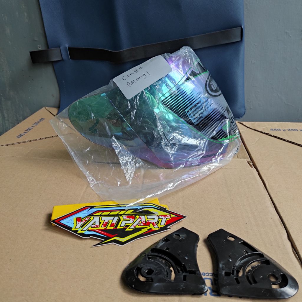 Kaca helm ink Centro / helm KYT DJ maru KYT galaxy ink Centro pelangi ( bonus rachet)