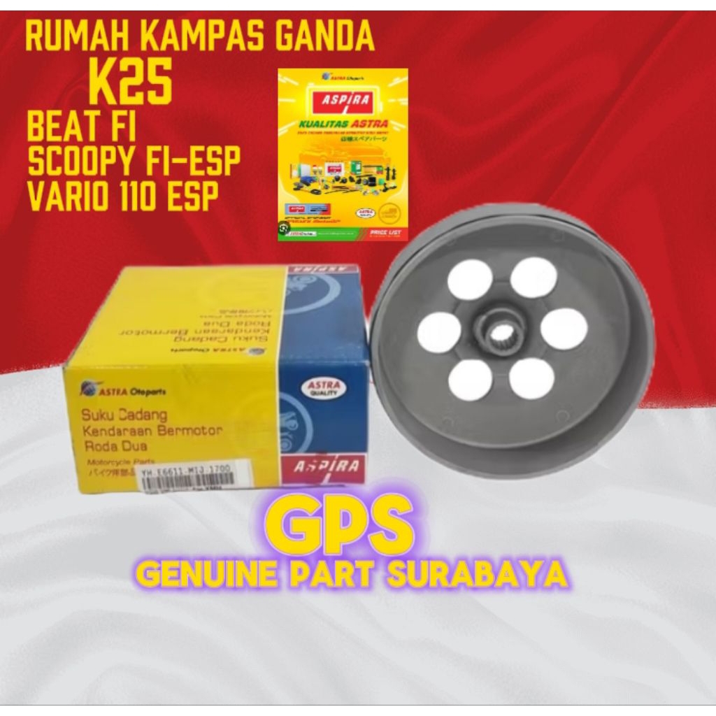 Rumah Mangkok Kampas Ganda Beat Fi, Scoopy Fi-Esp, Vario 110 Fi H2-22100-K25-1700 Original Aspira