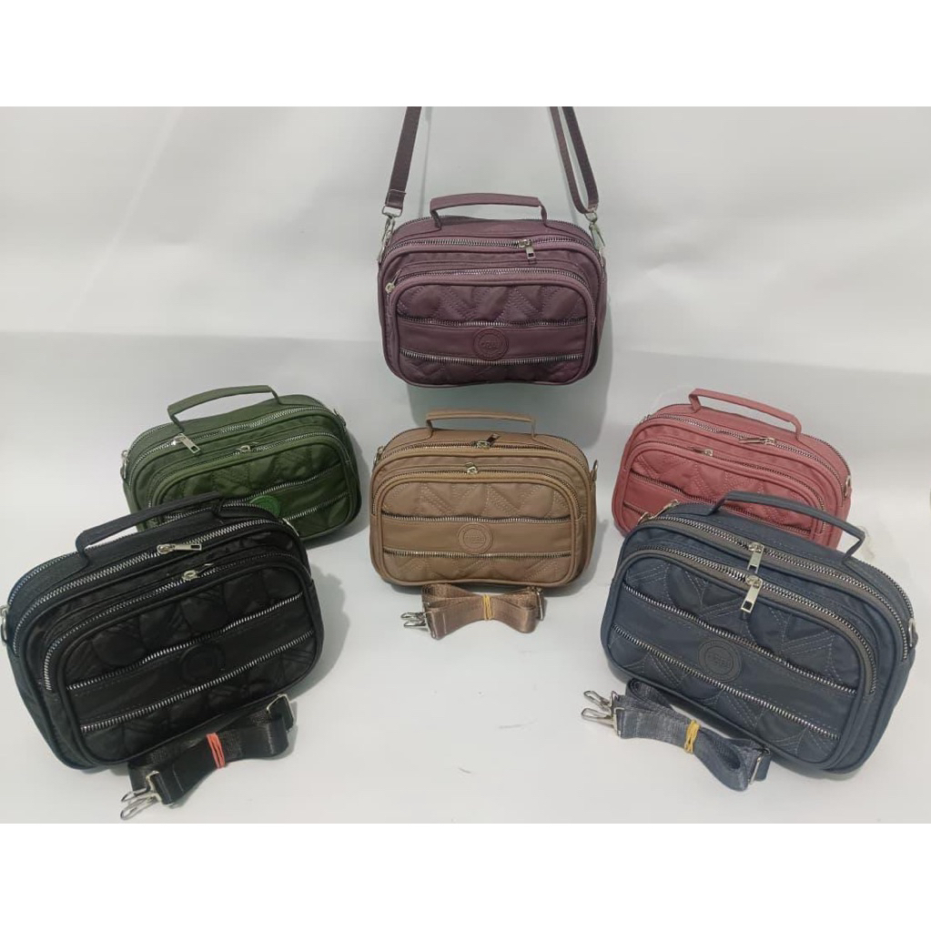 OZBI11|03|Tas Selempang Bahu Wanita Bordir 4 Ruang|Tas viral|Tas Kekinian