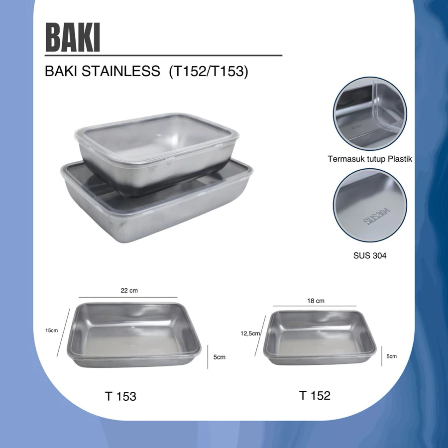 foodbox baki stainless stell sus 304 tutup plastik