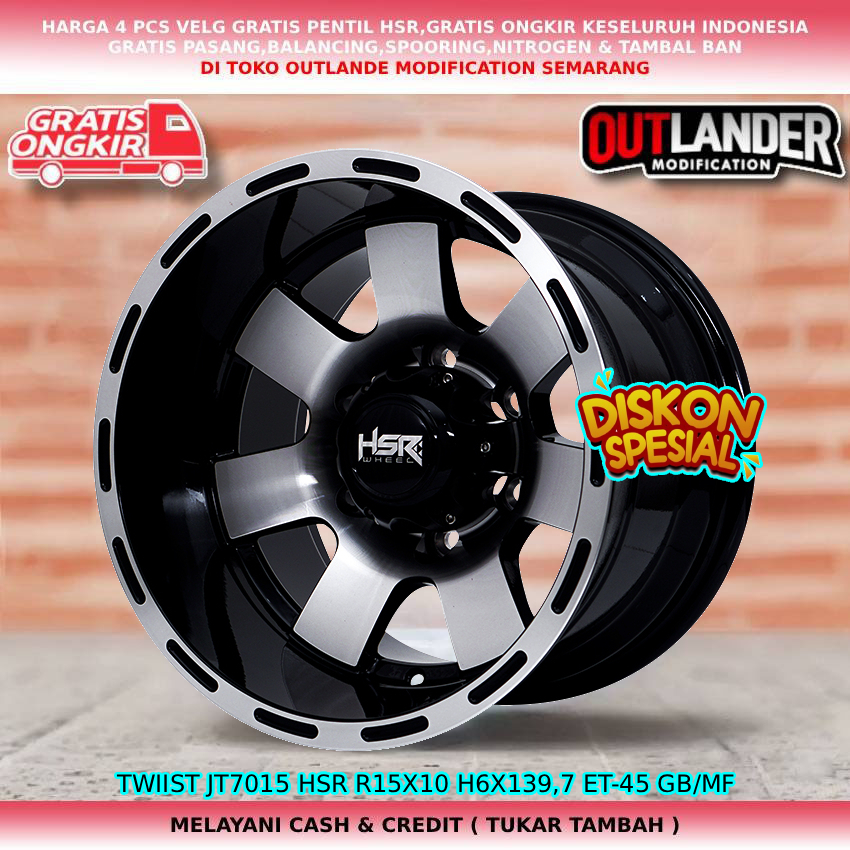 Velg mobil ring15  untuk mobil Colorado| Everest| Dmax| Panther| Terrano dll velg hsr twiist