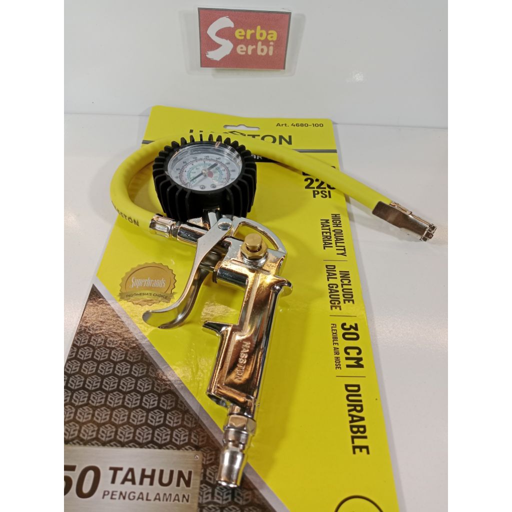 *AIR TIRE INFLATOR+GAUGE*Alat inflator gun kompresor angin