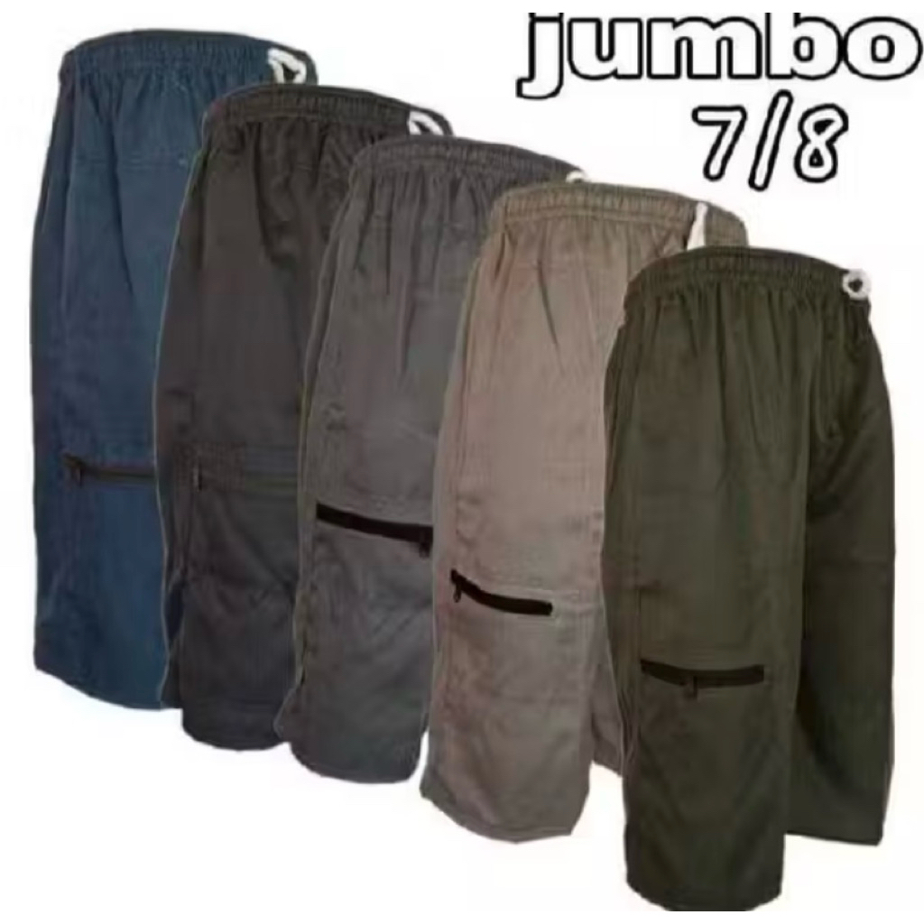 paket 3pcs celana kolor pria 7/8 celana jumbo dobel mistak harian bapak bapak 3/4 panjang dibawah lu