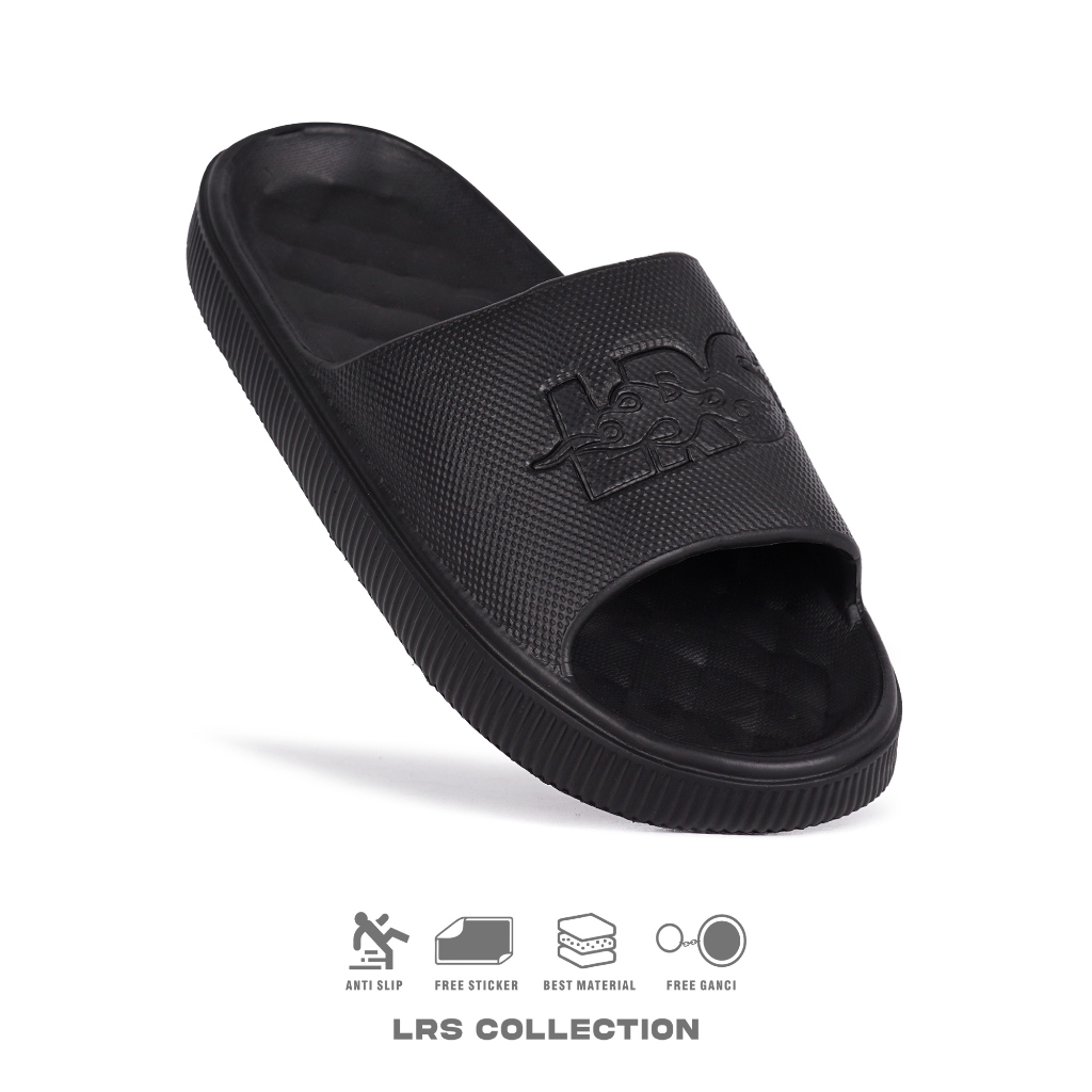 Lrs Sandal Slide Sandal Slop-Pillow Fire Black