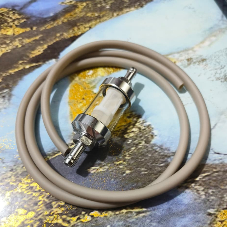 saringan bensin tabung kaca + selang 100CM /filter bensin universal warna