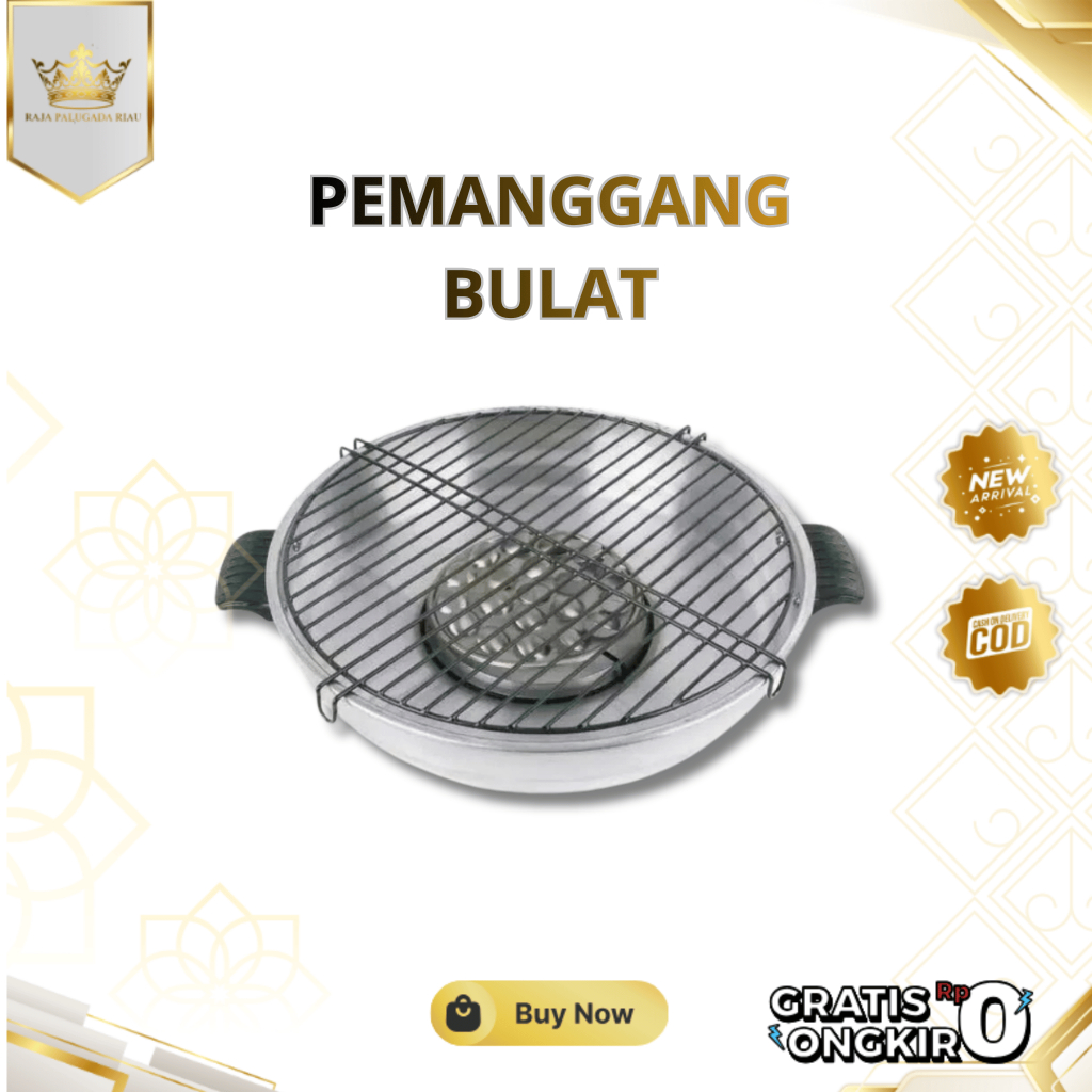 Pemanggang bulat anti lengket alat panggang ikan bakar jagung serbaguna tahan lama