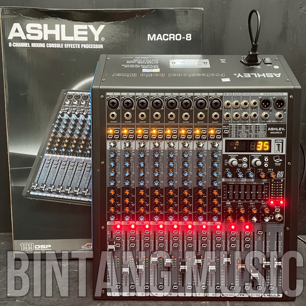 Mixer ashley Macro 8 original ashley macro8 8channel MACRO 8