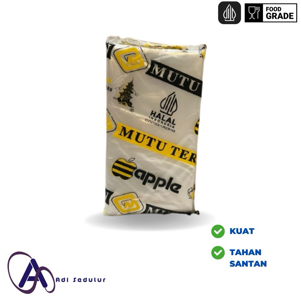 Plastik PE Es Batu 9x33 Apple – Plastik PE Santan & Es Serbaguna – Halal MUI – Kuat & Tebal