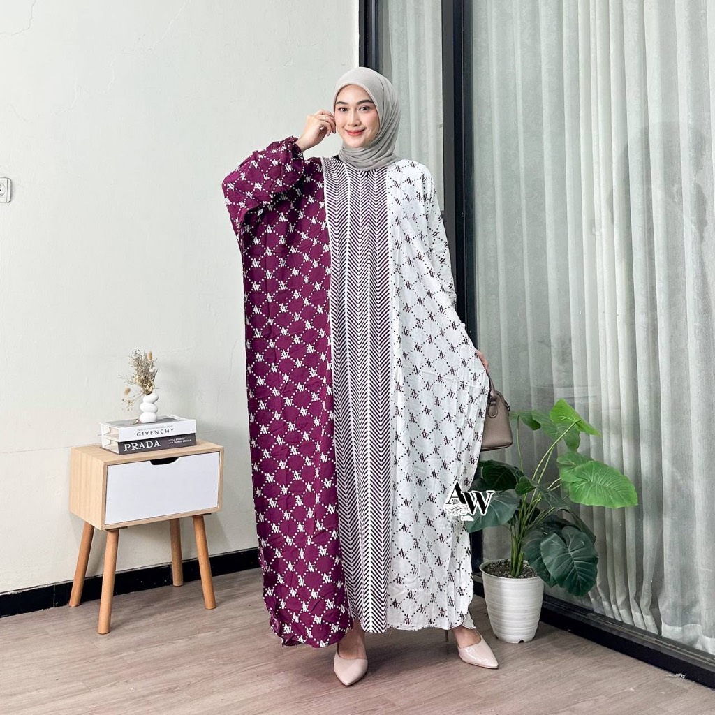 Aisyah Kaftan Rayon Premium Jumbo by Batik We Trust Home Dress Kaftan Simple Elegan Busui